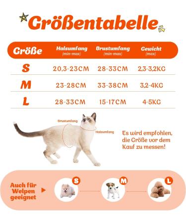 Supet Cat Dishes & Soft Vest Set for Cats & Small Dogs - Adjustable Leash Breakfast Collection Medium (33-38 cm) - Orange - Buy Online on SooperMarket.com