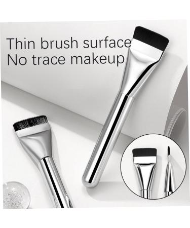 Flat Foundation Brush 5.4'' Flat Makeup Brush Thin Blade Liquid Foundation Brush Soft Bristles Contour Brush Concealer Brush for Streak-Free Coverage Natural Finish - Buy Online on SooperMarket.com