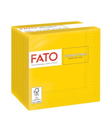 FATO disposable paper ideal for aperitifs and cocktails pack with 100 napkins size 24x24 4-fold 2-layer color yellow 100% pure cellulose paper FSC certified