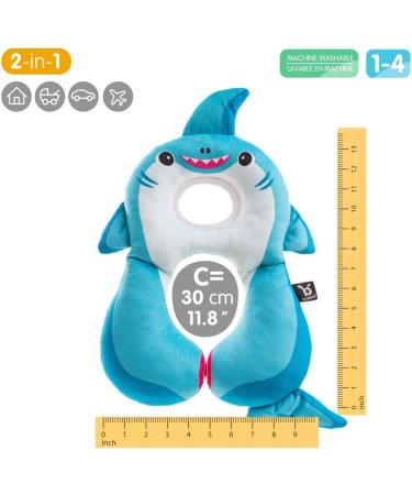 BenBat Kids Travel Neck Pillow for 1-4 Years | Comfortable Headrest for Car Flights & Trips (Blue Shark) - Buy Online on SooperMarket.com