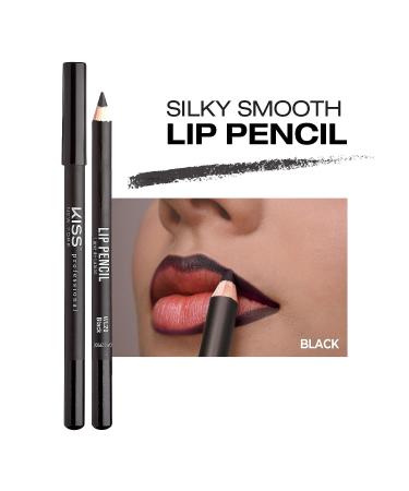 kiss New York Professional Creamy Lip Liner in Black - Long-Lasting Lip Color, Water-Resistant Lip Makeup - Buy Online on SooperMarket.com