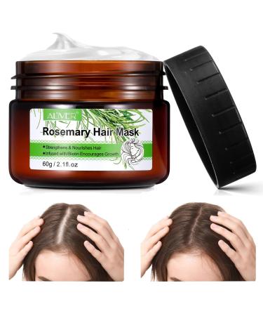 "Purvigor Natural Rosemary Mint Hair Mask (Masque) Infused with Biotin (2 fl.oz) - Deep Conditioner for Dry Damaged & Frizzy Hair"