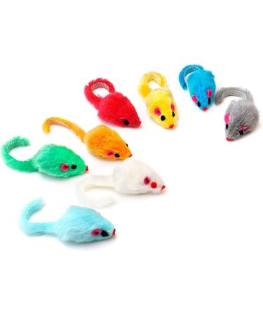 CHIWAVA 4.1'' Furry Cat Toy Mice Rattle - Interactive Play Assorted Color - 36PCS - Buy Online on SooperMarket.com