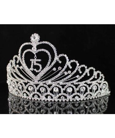 Janefashions Sweet 15 Quinceanera Tiara Crown - Clear White Austrian Rhinestone Princess Headpiece T1756 - Buy Online on SooperMarket.com