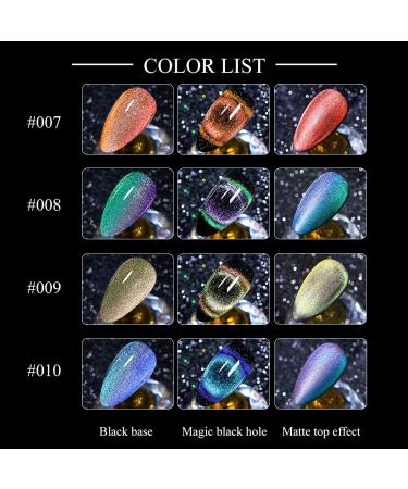 MIZHSE 9D Cat Eye Gel Nail Polish Set - Chameleon Magnetic Gel - Aurora Snowlight - Soak Off UV LED - 10pcs Collection 2 - Buy Online on SooperMarket.com