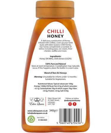 Hot Honey Chilli Honey Pure Natural Hot Infused With Chillies Everyday Use 340g (Chilli Honey) - Buy Online on SooperMarket.com