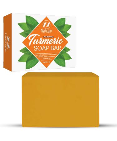 Turmeric Soap Bar for Face & Body - All Natural Turmeric Skin Soap - Turmeric Face Soap Reduces Acne  Fades Scars & Cleanses Skin - 4 Oz Turmeric Bar Soap for All Skin Types Made in USA