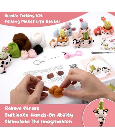Needle Felting Starter Kit with Basic Felt Tools - DIY Crafts (Cows) - Buy Online on SooperMarket.com