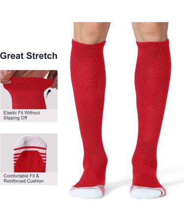 FITRELL Over-the-Calf Knee High Baseball Soccer Softball Socks (2 Pack) - Red - Medium - Buy Online on SooperMarket.com