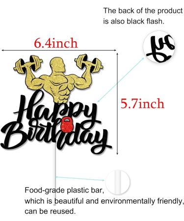 Fitness training men birthday cake decoration weightlifting men strong cake decoration - Buy Online on SooperMarket.com