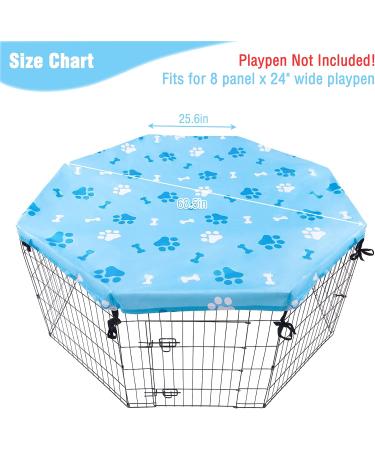 KOOLTAIL 24 Dog Playpen Cover - Indoor/Outdoor Sun/Rain Proof Kennel Shade | Blue | 8 Panels - Buy Online on SooperMarket.com