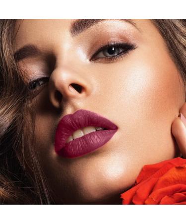 Maroon Red Matte Lipstick Set with Lip Liner and Brush Kit - Long-lasting, Waterproof, Talc-free, Paraben-free - Buy Online on SooperMarket.com