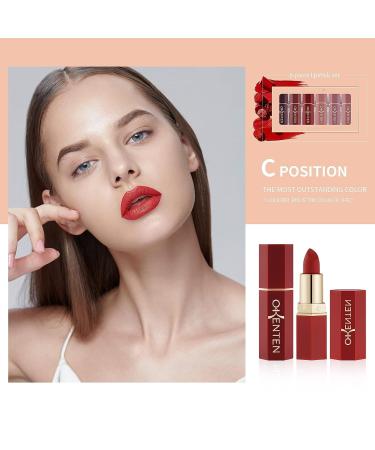 OKENTEN 6 Colors Matte Lipstick Set - Waterproof & Long-Lasting Nude Lipsticks - Moisturizing Makeup Gift Set - Labiales Matte Larga Duracion 26 02 - Buy Online on SooperMarket.com