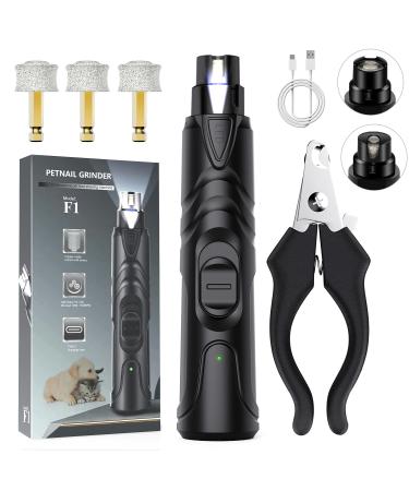 ETENTOUS Pet Dog Nail Grinder Professional Pet Nail Grinder Low Noise 2-Speed Mode Dog Claw Grinder Pet Nail Trimmer with LED Light for Small Medium Large Breed Dog and Cat