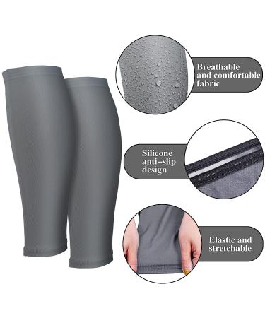 3 Pairs Medium Calf Compression Sleeves for Men and Women - Black White Gray Running Leg Sleeves - Footless Compression Socks for Athletes - Ideal for Football, Cycling - Size Medium - Buy Online on SooperMarket.com