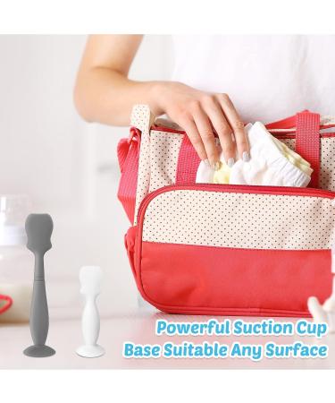 4 Pack Soft Silicone Baby Diaper Cream Spatula Applicator Set - Mini Rash Cream Brush for Newborns (White Gray) - Buy Online on SooperMarket.com