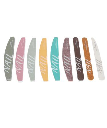 Nail File Set Different Shape Nail File Manicure Tools 9 Piece Quick Trim for Acrylic Nails