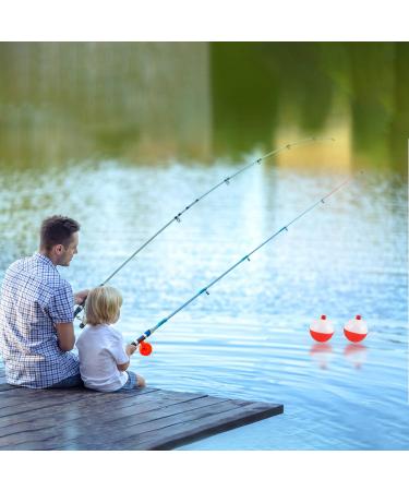 Coopay Fishing Bobbers Floats Set - 30pcs/60pcs Snap on Float Red/White Button Round Buoy Fishing Tackle Accessories 1.5inch - Buy Online on SooperMarket.com