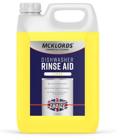 McKLords Commercial Dishwasher Rinse Aid Lemon Fragrance Yellow 5 Litre & Finish All in One Dishwasher Tablets Bulk | Scent : LEMON | Size: 90 Dishwasher Tabs |For Everyday Clean and Shine Yellow 5 Litre + Dishwasher Tablets Bulk - Buy Online on SooperMarket.com