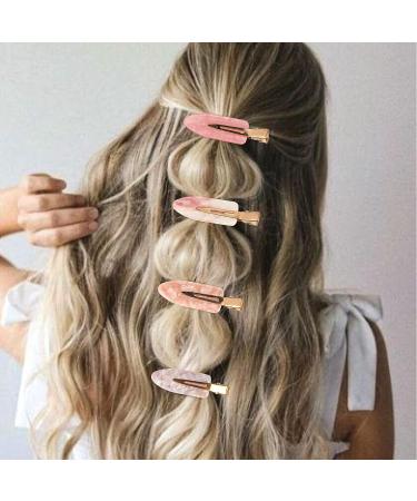 Magicsky 10PCS No Bend Hair Clips for Styling - Pink Opal Acrylic Resin Flat Clips - No Crease Curl Small Pins - Bang Seamless Barrette Tool for Makeup-Hairstyle - Women Girls Accessories - Buy Online on SooperMarket.com