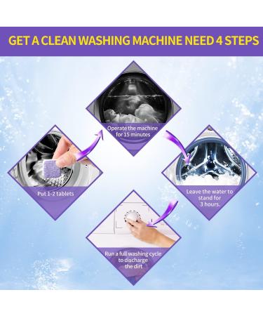 NATRUTH Washing Machine Cleaner 15 Pack Lavender Tablets | Solid Washer Deep Cleaning | Triple Decontamination Remover with Natural Formula | Front & Top Load Washers - Buy Online on SooperMarket.com