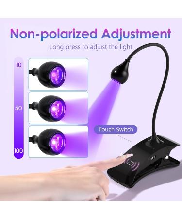 AORAEM 3W LED Nail Lamp - Portable Professional Gel Nail UV Light with Timers for Home DIY - Flash Cure Nail Polish - CC-Touch Black - Buy Online on SooperMarket.com