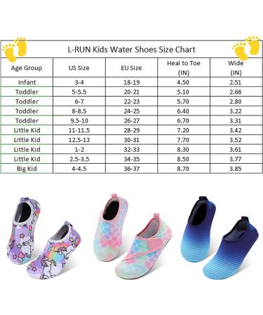 L-RUN Toddler Water Shoes | Barefoot Aqua Socks for Beach Pool Surfing | Kids Swim Shoes 9.5-10 Toddler | Strip Black - Buy Online on SooperMarket.com