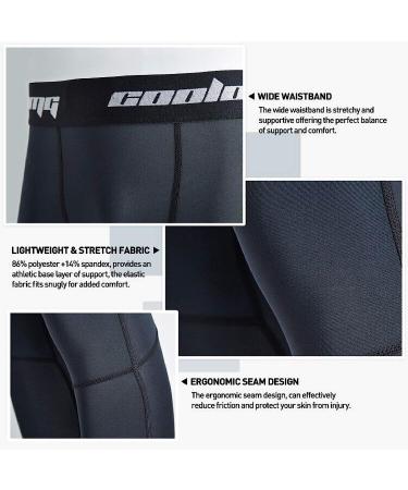 COOLOMG Youth Basketball Leggings Boys Men Compression Capri Tights - Gray XX-Small - Buy Online on SooperMarket.com