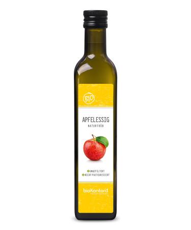 Apple cider vinegar naturally cloudy organic 500 ml I in unpaste unpasteurized i apple cider vinegar unfiltered with natural vinegar nut from Biocontor 500 ml (1 Pack)