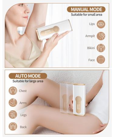 ZKMAGIC IPL Laser Hair Removal Device - Painless, 3-in-1 Ice Cooling Hair Remover for Women and Men - 9 Levels, 2 Modes - Long Lasting Results - Whole Body White Gold - Buy Online on SooperMarket.com