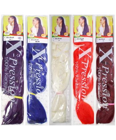 X-PRESSION (Xpression) Ultra Hair Braid (Braiding) Extension Choice of Colours (1B Natural Black)