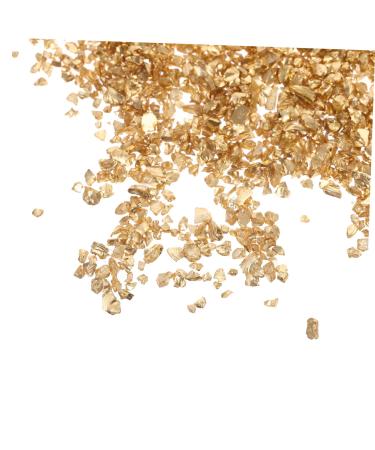 FRCOLOR 1 Glass Chip Nail Art Crushed Glass Metallic Chips for Nail Arts Resin Art Glitter Craft Crushed Glass Crushed Crystal Chips Glass Nail Flakes Glitter Colored Thick Flash Powder 3D 0.5X0.3cm Golden