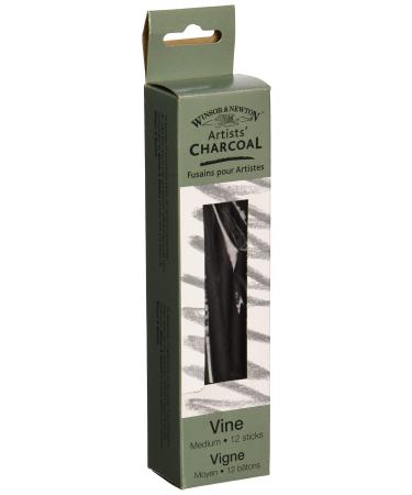Winsor & Newton Artist Vine Charcoal Sticks  Medium  Box of 12 Sticks Box of 12 Medium