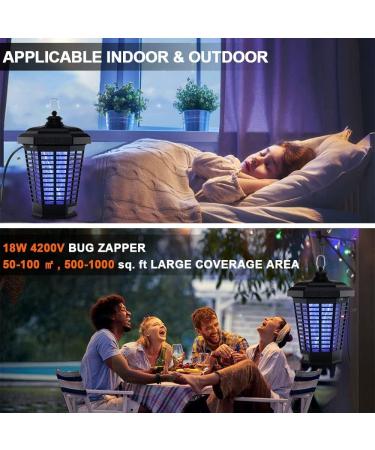 Electric Bug Zapper 18W Mosquito Killer Outdoor IPX4 Waterproof High Powered 4200V Electric Mosquito Zapper Fly Trap for Home Garden Patio Office - Buy Online on SooperMarket.com
