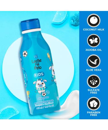 Leche Pal Pelo Kids 2-in-1 Shampoo & Conditioner | Gentle SLS & Paraben-Free with Coconut Jojoba Oil & Aloe Vera - 14.9 fl. oz | International Shipping Available - Buy Online on SooperMarket.com