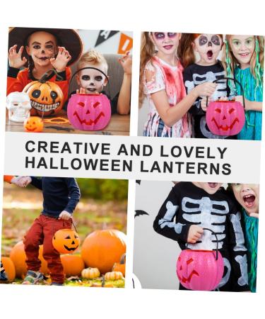 HOMSFOU 3 Pcs Glowing Crackle Purple Pumpkin Fall Pumpkin Decor Halloween Party Decorations Fall Centerpieces Trick or Treat Candy Buckets Halloween Paper Lantern Accessories Rural Plastic - Buy Online on SooperMarket.com