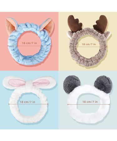 Buy 4-Pack Make-Up Hair Bands for Women | Stylish Cosmetic Bands for Makeup & Shower Blue White Light Gray & Black - Buy Online on SooperMarket.com