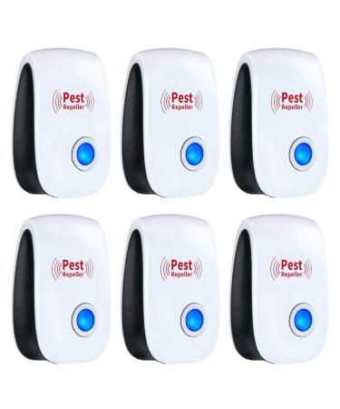 Merratric Ultrasonic Pest Repeller 6 Pack Electronic Ultrasonic Pest Repellent Indoor Plug in Pest Control Ultrasonic Repellent for Mice Cockroach Spider Ant Mosquito Bug Insect