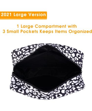 Large Full Size Toiletry Bag in Black Leopard Print - Travel Makeup Organizer for Women - Buy Online on SooperMarket.com