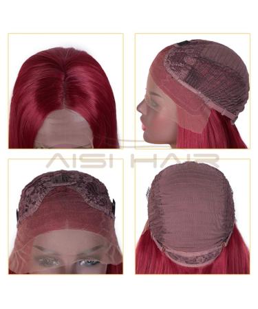 HBINGBING Long Straight Red Lace Front Wig for Women | Natural Look Middle Part Synthetic Hair - Buy Online on SooperMarket.com