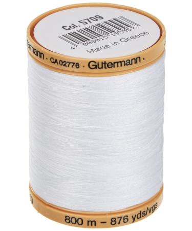 Gutermann 25049 Natural Cotton Thread Solids 876 Yards-White