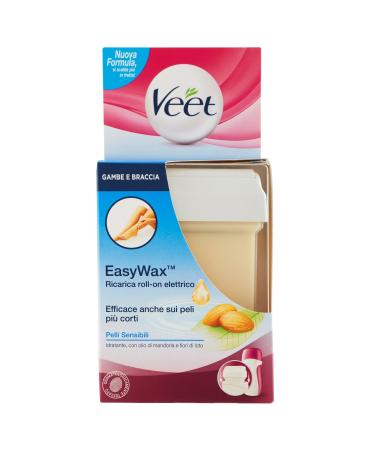 VEET EASYWAX Reload Electric Roll-On Sensitive Skin Body Care Wax charge 50 ml with Almond oil