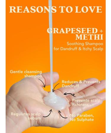 Soothing Grapeseed & Methi Shampoo for Dandruff Relief | 300ml - International Shipping - Buy Online on SooperMarket.com