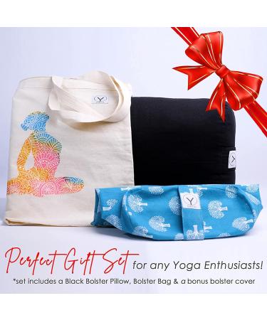 Restorative Yoga Bolster Set | 100% Cotton Pillow with Extra Cover & Carry Bag | GAYO Travel Size (18 x 11 x 6.5 in) - Buy Online on SooperMarket.com