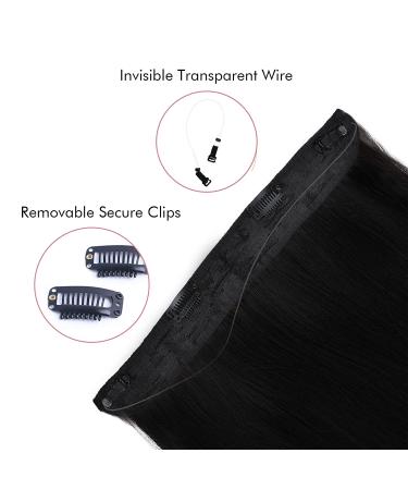 REECHO 24 Inch Invisible Wire Hair Extensions - Adjustable Transparent Headband, Removable Clips, White Blonde - Buy Online on SooperMarket.com