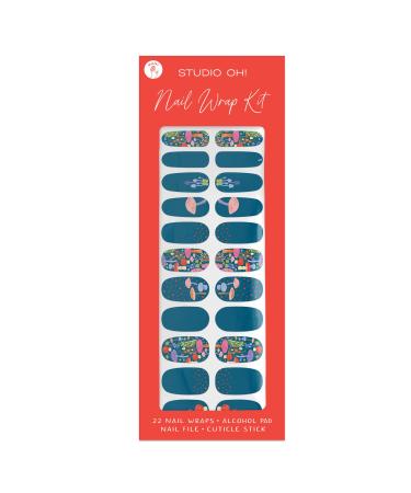 Mushrooms Nail Wrap Kit by Studio Oh! - Includes 22 Nail Wraps in Various Designs & Colors and Application Tools - Easy to Apply & Remove Wraps for Any Outfit or Mood