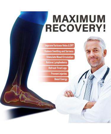 SIOAUIRT Plus Size Compression Socks | 20-30 mmHg Wide Calf Stockings | Best Support for Circulation | Running XX-Large - 3 Pack - Buy Online on SooperMarket.com