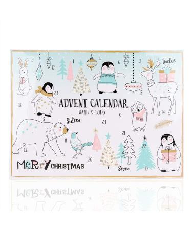 Accentra Advent calendar Happy Holidays for girls with 24 bathing personal care and accessories products for a varied and pampering advent season