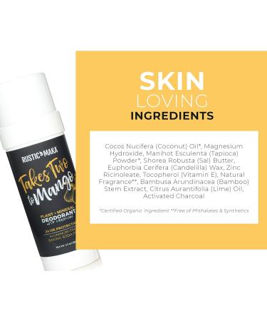 Rustic Maka Natural Deodorant - Takes Two To Mango (Mango + Lime) | Aluminum-Free Baking Soda-Free Paraben-Free Activated Charcoal | Continuous Odor Control - 3-Pack - Buy Online on SooperMarket.com