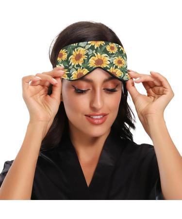 Haskirky Light Blocking Eye Mask for Deep Sleep | Breathable & Adjustable | Men and Women | Travel, Yoga, Meditation | Office Goodies | Spring Sunflowers - Buy Online on SooperMarket.com